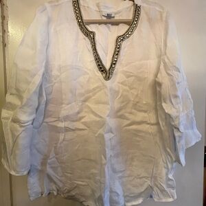 J. Jill Cream Tunic with Gold Accents